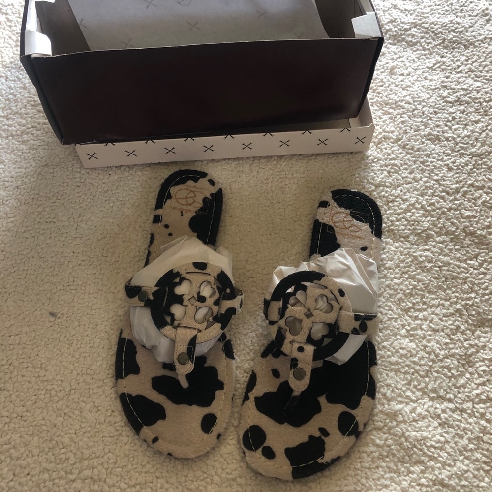 Cow print sandals